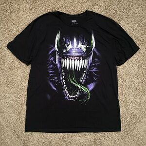 Marvel Comics Venom Black T-Shirt Cotton Size 2XL Spiderman